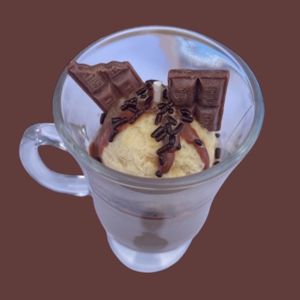 Chocolate milkshake candle